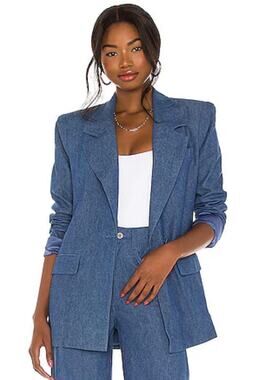 WeWoreWhat Downtown Blazer Jacket Houston Blue XS Structure Shoulders